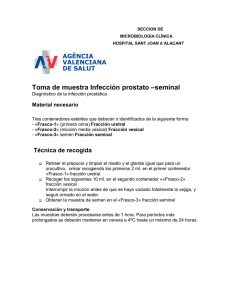 Información para el paciente para toma de muestras de Infección Prostática
