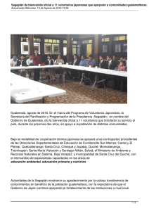Guatemala, agosto de 2016. En el marco del Programa de... Secretaría de Planificación y Programación de la Presidencia -Segeplán-, en...