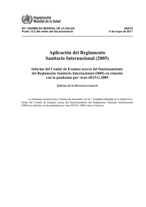 Informe definitivo del Comité de Examen del RSI (versión presentada en la 64.ª Asamblea Mundial de la Salud) [pdf, 1,8 Mb]