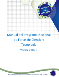 Manual Programa Nacional de Ferias de Ciencia y Tecnología Costa Rica 2016 vf