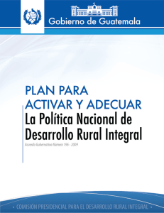 Plan para activar y adecuar la política nacional de desarrollo rural integral