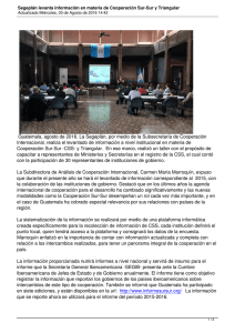 Guatemala, agosto de 2016. La Segeplán, por medio de la... Internacional, realiza el levantado de información a nivel institucional en...