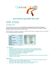 DANAGENE microSPIN DNA KIT  Ref. 0607.1 Ref. 0607.2  250 extracciones