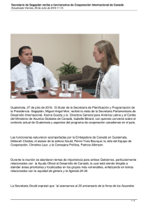 Guatemala, 27 de julio de 2016.  El titular de la... la Presidencia -Segeplán, Miguel Angel Moir, recibió la visita de...