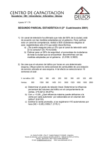 SEGUNDO PARCIAL ESTADÍSTICA II (2º  Cuatrimestre 2001)