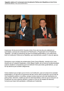 Guatemala, 03 de junio de 2016. Durante el Acto Cívico... autoridades y personal de la Secretaría de Planificación y Programación...