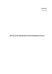 Proyecto de Presupuesto por Programas 2010-2011