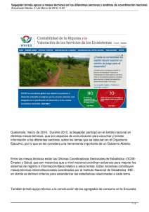 Guatemala, marzo de 2016.  Durante 2015, la Segeplán participó en... distintas mesas técnicas, que son espacios de comunicación para escuchar...