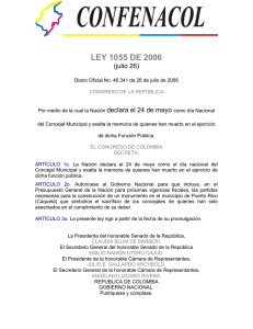 LEY 1155 de 2006 Dia Nacional del Concejal
