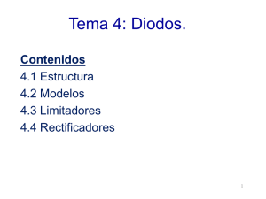 Tema 4: Diodos. Contenidos 4.1 Estructura 4.2 Modelos