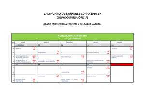 CALENDARIO DE EXÁMENES CURSO 2016-17 CONVOCATORIA OFICIAL