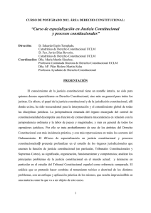 XII Cursos de Postgrado en Derecho para Juristas Iberoamericanos: “Curso de especialización en Justicia Constitucional y procesos constitucionales”