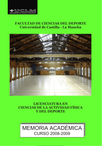 FACULTAD DE CIENCIAS DEL DEPORTE Universidad de Castilla - La Mancha