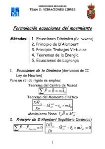 Formulación ecuaciones del movimiento