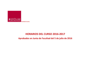 HORARIOS DEL CURSO 2016-2017  Facultad de Letras