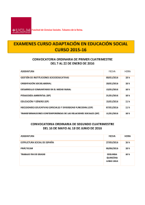 Calendario de Examenes C.A.G. Educación Social 2015 / 16