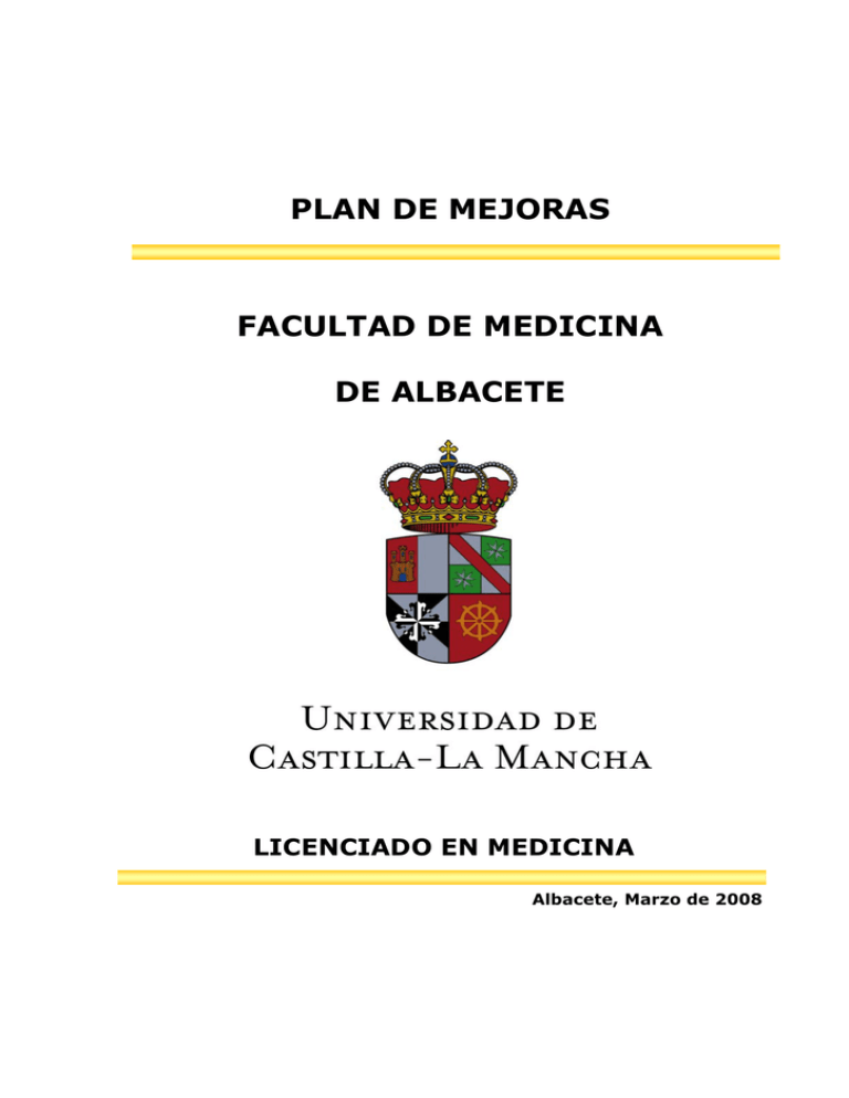 Plan De Mejoras Facultad De Medicina De Albacete