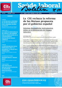 Boletín CIG Saúde Laboral Nº 9 (versión castelán)