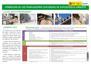 cartel sobre formación dos traballadores con risco de exposición ao amianto