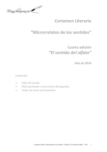 Fallo del Jurado de la 4ª edición de los Microrrelatos de los sentidos, "el sentido del olfato"