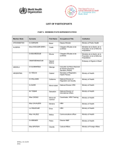 LIST	OF	PARTICIPANTS PART	I:		MEMBER	STATE	REPRESENTATIVES