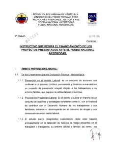 REPÚBLICA BOLIVARIANA DE VENEZUELA MINISTERIO DEL PODER POPULAR PARA