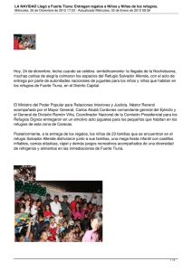 Hoy, 24 de diciembre, fecha cuando se celebra -simbólicamente- la llegada... muchas caritas de alegría colmaron los espacios del Refugio Salvador Allende,...