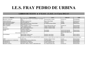 I.E.S. FRAY PEDRO DE URBINA LIBROS DE TEXTO  ♦ Curso 2012-13