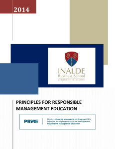 2014  PRINCIPLES FOR RESPONSIBLE MANAGEMENT EDUCATION
