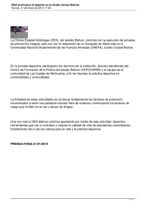 La Oficina Estadal Antidrogas (OEA), del estado Bolívar, continúa con... de prevención integral, esta vez con la realización de un...