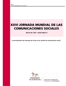 XXV XXVI JORNADA MUNDIAL I JORNADA MUNDIAL I JORNADA MUNDIAL DE