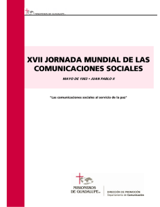 XVI XVII JORNADA MUNDIAL I JORNADA MUNDIAL I JORNADA MUNDIAL DE
