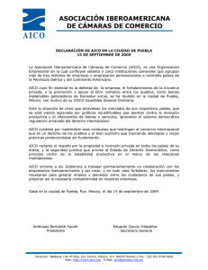 AICO, DECLARACION ASAMBLEA PUEBLA 2009