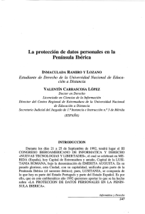 La  protección de  datos  personales en ... Península Ibérica ción a Distancia