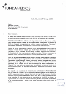 Réplica enviada el viernes 17 de mayo de 2013 a Fernando Alvarado, Secretario Nacional de Comunicación.