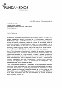 Réplica enviada al Presidente de la República Rafael Correa el 17 Mayo de 2013