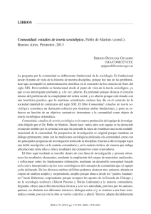 Comunidad: estudios de teoría sociológica, PABLO DE MARINIS (COORD.) , por Sergio Pignuoli Ocampo