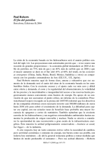 PAUL ROBERT, El fin del petróleo, Barcelona, Ediciones B, 2004, por Juan Manuel Iranzo