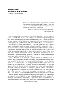 PIERRE BOURDIEU, Autoanálisis de un sociólogo, Barcelona, Anagrama, 2006, por Luis Enrique Alonso Benito
