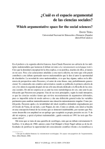 ¿Cuál es el espacio argumental de las ciencias sociales? / Which argumentative space for the social sciences? , por David Teira