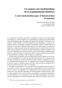 Un espacio (no) bachelardiano de la argumentación histórica / A (non) bachelardian space of historical lines of argument , por Francisco Vázquez García