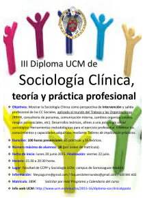 Sociología Clínica, teoría y práctica profesional III Diploma UCM de
