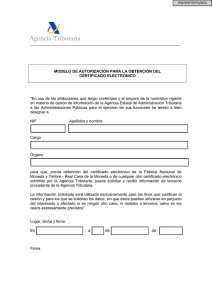 Modelo de autorización para la obtención del certificado electrónico