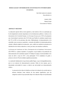 DESIGUALDAD Y DIVERSIDAD DE LOS ESTUDIANTS UNIVERSITARIOS EN ESPAÑA ABSTRACT/ RESUMEN