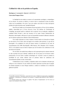 Calidad de vida en la prisión en España.  Rodríguez,J. -Larrauri,E.- Güerri,C.