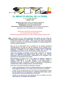 EL IMPACTO SOCIAL DE LA CRISIS  Ciclo económico, desigualdad y