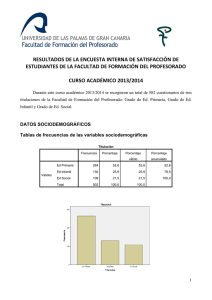 Informe de resultados encuesta interna de satisfacci n de estudiantes FFP 2013/2014