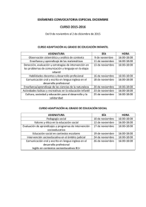 EXÁMENES CONVOCATORIA ESPECIAL DICIEMBRE CURSO 2015-2016