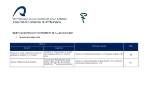 Objetivos Generales y Espec ficos de Calidad 2012-2013.