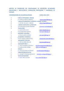 Coordinadores de Especialidades 2015-2016
